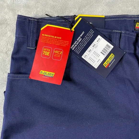 Blaklader 1676 FR Pants Mens 44x30 Blue Welding Work Outdoor Utility HRC 2 CAT 2